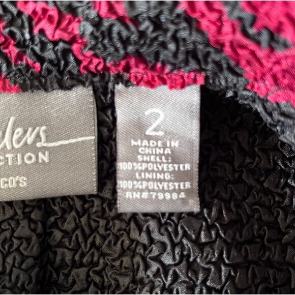 Travelers Collection By Chico's Womens Size 2 US Size 12 Black Red Jacket Button - Picture 4 of 5